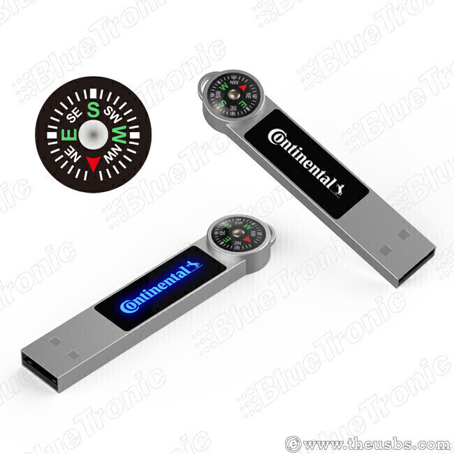 Metal compass LED USB drive