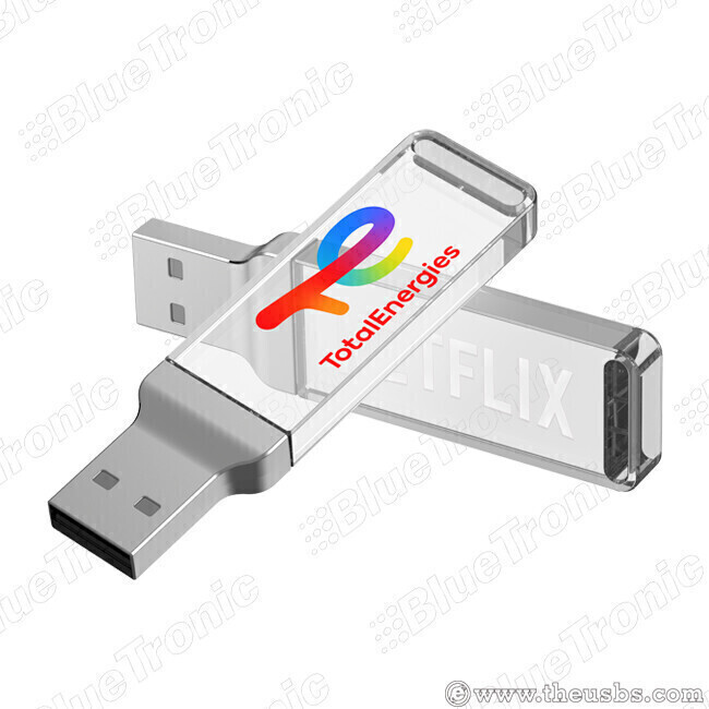 Slim acrylic USB with custom LED logo
